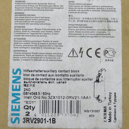 Siemens 3RV2901-1B Hilfsschalter 3RV2 901-1B neu-OVP