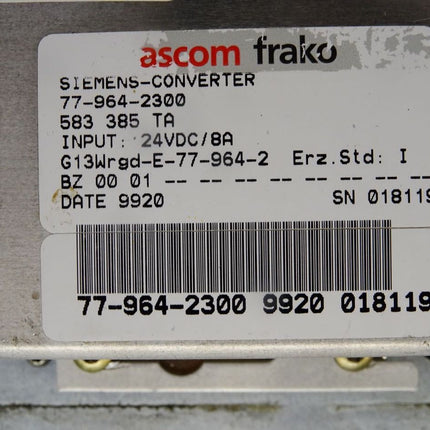 Siemens OP031 10.4" 6FC5203-0AB11-0AA2 MMC100 6FC5210-0DA00-1AA1 Converter 77-964-2300