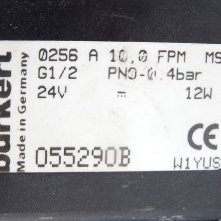 Bürkert 0256 A 10,0 FPM MS G1/2 0,4bar 24V 12W 055290B