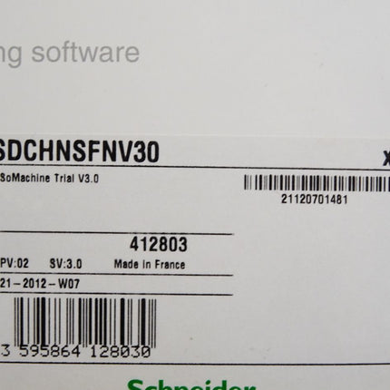 Schneider Electric MSDCHNSFNV30 412803 SoMachine Trial V3.0 / Neu OVP