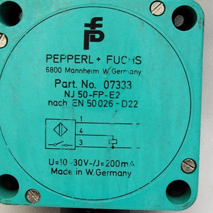 Pepperl+Fuchs 07333 NJ50-FP-E2 Induktiver Sensor