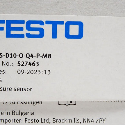 Festo Drucksensor 527463 SDE5-D10-O-Q4-P-M8 / Neu OVP versiegelt