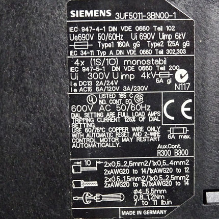 Siemens 3UF5011-3BN00-1 E13 SIMOCODE DP basic unit PROFIBUS DP interface