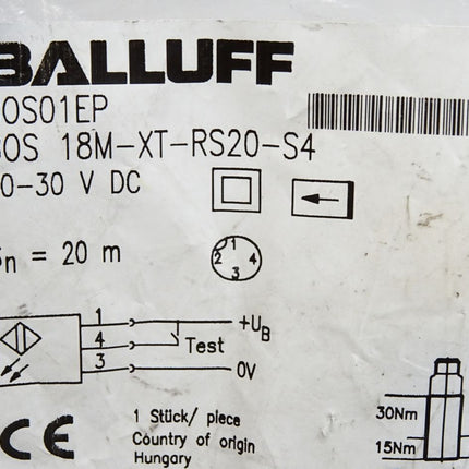 Balluff BOS01EP BOS18M-XT-RS20-S4 Einweglichtschranke / Neu OVP