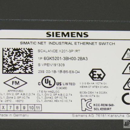 Siemens 6GK5201-3BH00-2BA3 Scalance X201-3P IRT 6GK5 201-3BH00-2BA3 E:06