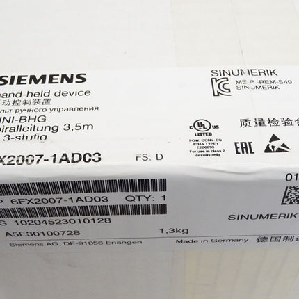 Siemens 6FX2007-1AD03 Mini-Bedienhandgerät / Neu OVP versiegelt