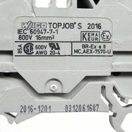 WAGO TOPJOB® S 2016 (4 Stück) IEC 60947-7-1 800V 16mm²  60947 - 7 -1