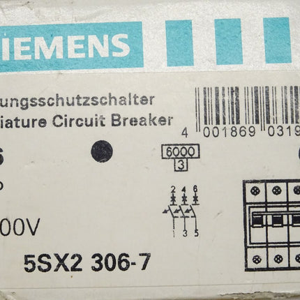 Siemens Sirius 4 Stück 5SX2306-7 Leitungsschutzschalter C6 NEU-OVP