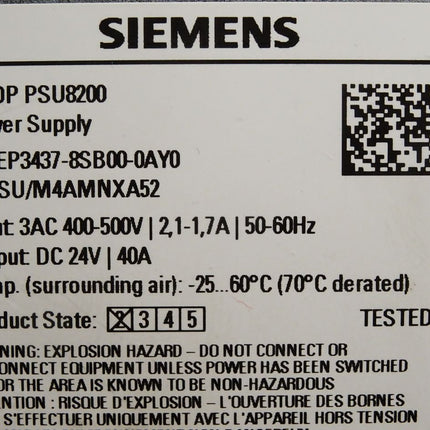 Siemens Sitop PSU8200 6EP3437-8SB00-0AY0 6EP3 437-8SB00-0AY0