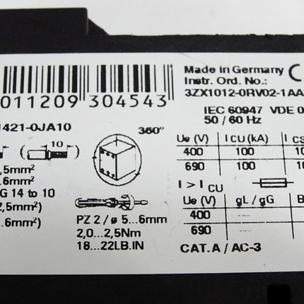 Siemens 3RV1421-0JA10 Leistungsschalter