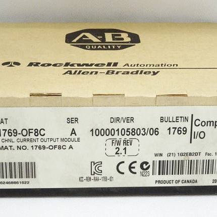 Allen-Bradley 1769-OF8C CompactLogix 8 Pt A/O Current Module / Neu OVP versiegelt