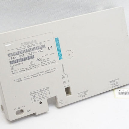 Siemens Backcover Rückschale Panel OP17-DP 6AV3617-1JC20-0AX2 6AV3 617-1JC20-0AX2