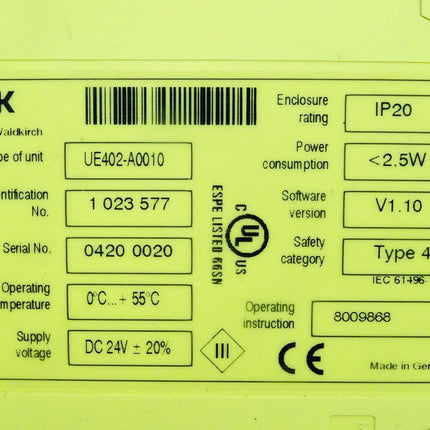 Sick 1023577 Schaltgeräte für Sicherheitslichtvorhänge UE402-A0010