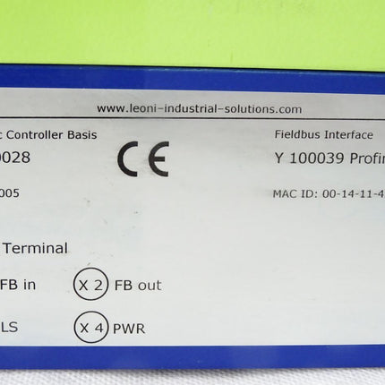 Leoni Advintec Controller Basis Y100028 Fieldbus Interface Y100039 Profinet 2P