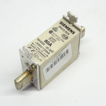 Siemens 3NA3824 / NH000 - gL/gG 500V/120kA 80 A / 3NA 3824 NEU