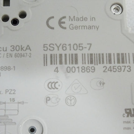 Siemens Leitungsschutzschalter 5SY61 MCB C0,5 5SY6105-7 / Neu