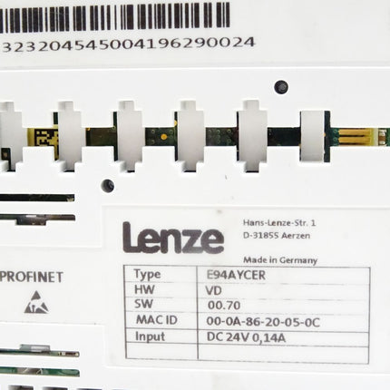 Lenze Profinet E94AYCER HW VD SW 00.70