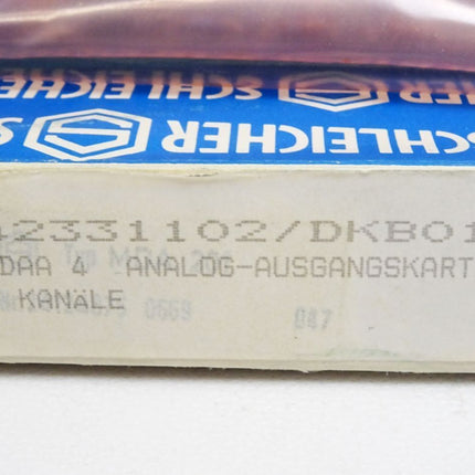 Schleicher PDAA 4 PDAA4 Analog-Ausgangkarte 4 Kanäle 42331102 DKB01/ Neu OVP