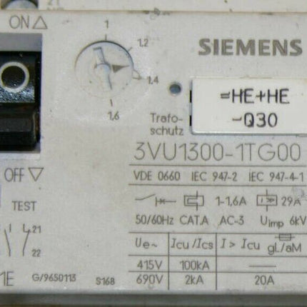 SIEMENS 3VU1300-1TG00 Leistungsschalter