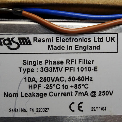 Rasmi Single Phase RFI Filter 3G3MV PFI 1010-E