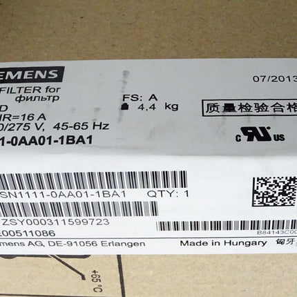 Siemens Line Filter 6SN1111-0AA01-1BA1 / Neu OVP versiegelt