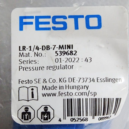 Festo Druckregelventil 539682 LR-1/4-DB-7-MINI / Neu OVP