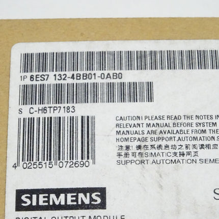 Siemens 6ES7132-4BB01-0AB0 Digital Output Modul 6ES7 132-4BB01-0AB0 neu-OVP