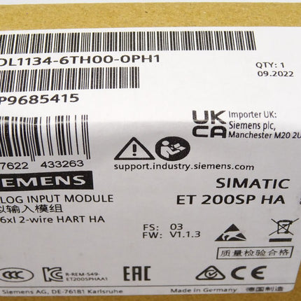 Siemens ET200SP HA 6DL1134-6TH00-0PH1 Neu OVP versiegelt