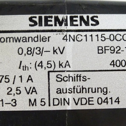 Siemens Stromwandler 4NC1115-0CC20