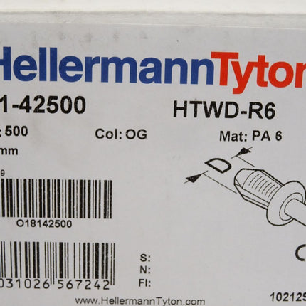 Hellermann Tyton 181-42500 HTWD-R6 / Inhalt : 500 Stück / Neu OVP