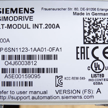 Siemens Simodrive 611 LT-MOD.INT200A 6SN1123-1AA01-0FA1 / Unbenutzt / Neu OVP