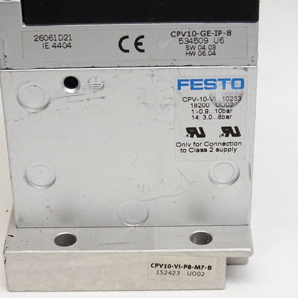 Festo Ventilinsel CPV10-GE-IP-8 534509 CPV-10-VI 18200 CPV10-VI-P8-M7-B 152423