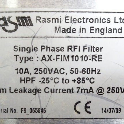 Rasmi Single Phase RFI Filter AX-FIM1010-RE