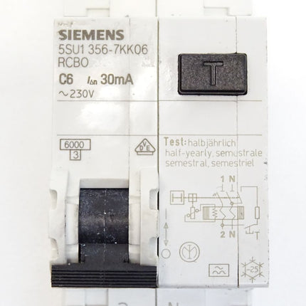 Siemens FI/LS-Schalter 5SU1356-7KK06 C6 RCBO