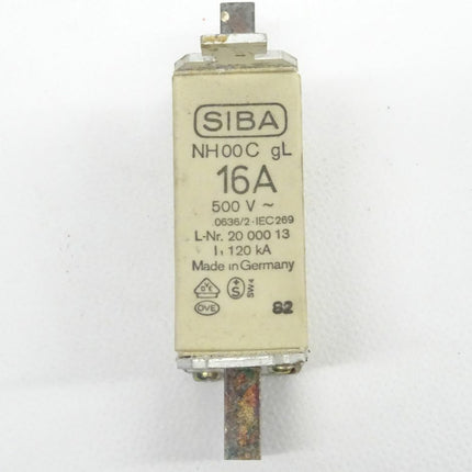 Siba NH 00 C Sicherung 16A NH-Sicherungseinsatz 500V NH00C