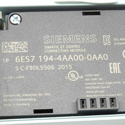 Siemens 6ES7194-4AA00-0AA0 Simatic ET 200PRO 6ES7 194-4AA00-0AA0