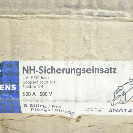 Siemens NH-Sicherungseinsatz 300A 500V / Inhalt : 3 Stück / 3NA1428 / Neu OVP