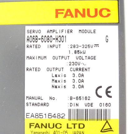 Fanuc Servo Amplifier A06B-6080-H301 1.85kW