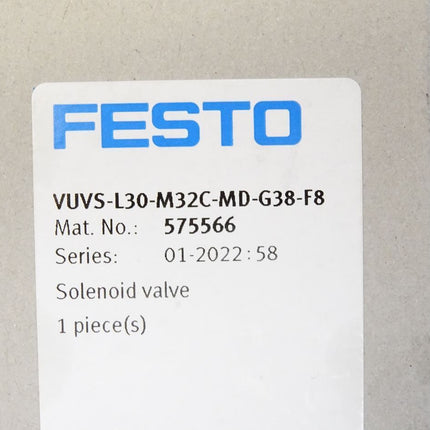 Festo Solenoid Valve 575566 VUVS-L30-M32C-MD-G38-F8 / Neu OVP