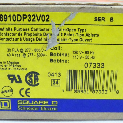 Schneider Electric 8910DP32V02 Squar D Schutzschalter 120v Spule Schütz neu-OVP