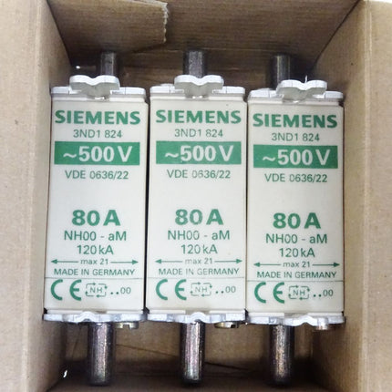 Siemens 3N1824 80A NH00 / Inhalt : 3 Stück / Neu OVP