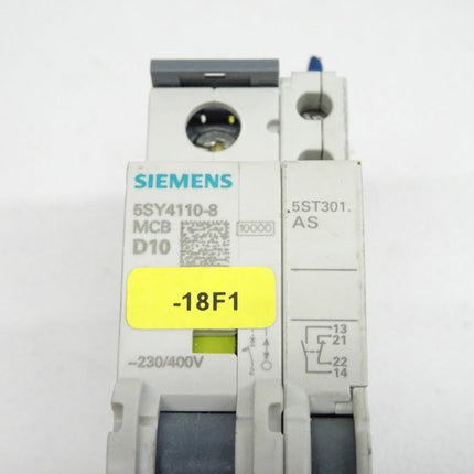 Siemens 5SY4110-8 MCB D10 + 5ST3010