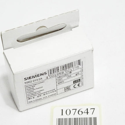 Siemens Sicherungseinsatz 5SE2013-2A 5SE2 013-2A 13A 400V / Inhalt:10 Stück / Neu OVP