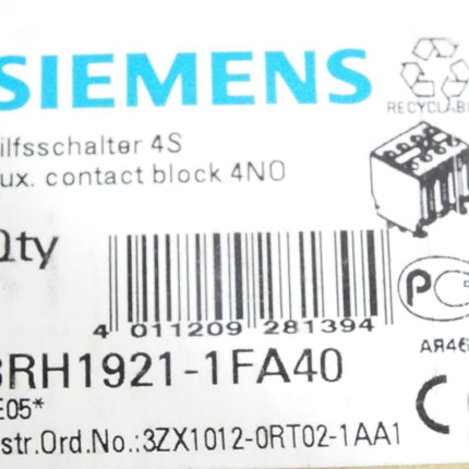 Siemens Hilfsschalter 3RH1921-1FA40 / Neu OVP