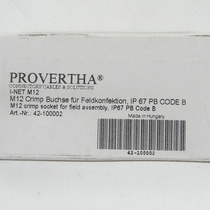 PROVERTHA 42-100002 I-NET M12 Crimp Buchse für Feldkonfektion IP67PB Code B / Neu-OVP-versiegelt