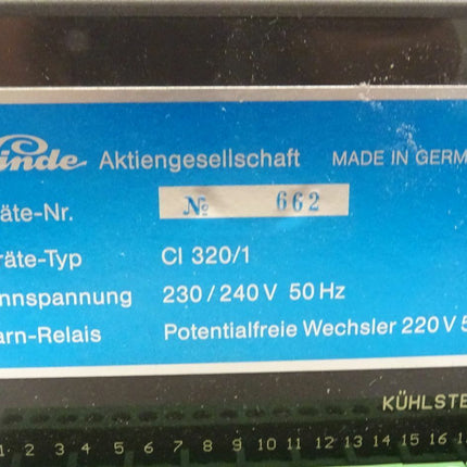 Linde CI320/1 CI 320/1 // 230/240V Kühlanlagen Steuergerät