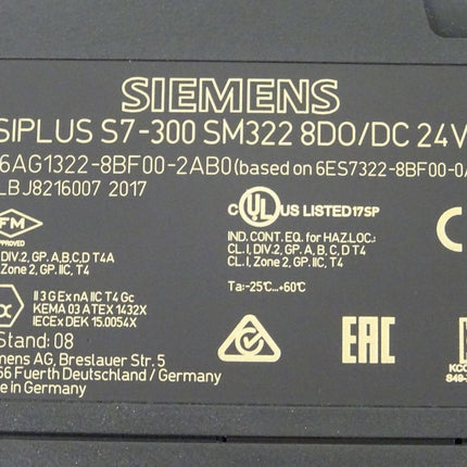 SIEMENS 6AG1322-8BF00-2AB0 / 6AG1 322-8BF00-2AB0 SIPLUS S7-300 SM322 / NEU OVP