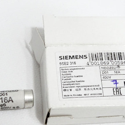 Siemens Sicherungseinsatz 5SE2316 5SE2 316 16A 400V / Inhalt:7 Stück / Neu OVP