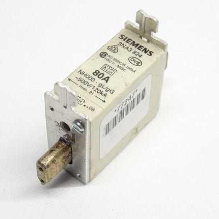 Siemens 3NA3 824 NH000-gL/gG 500V/120kA 80A NEU 3NA3824