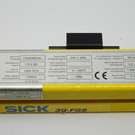 Sick FGSE600-23 elektronische Lichtschranke EMPFÄNGER 1012591 / 24V / 30-FGS